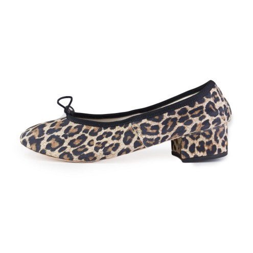 Замшевые туфли в леопардовом цвете на каблуке C18