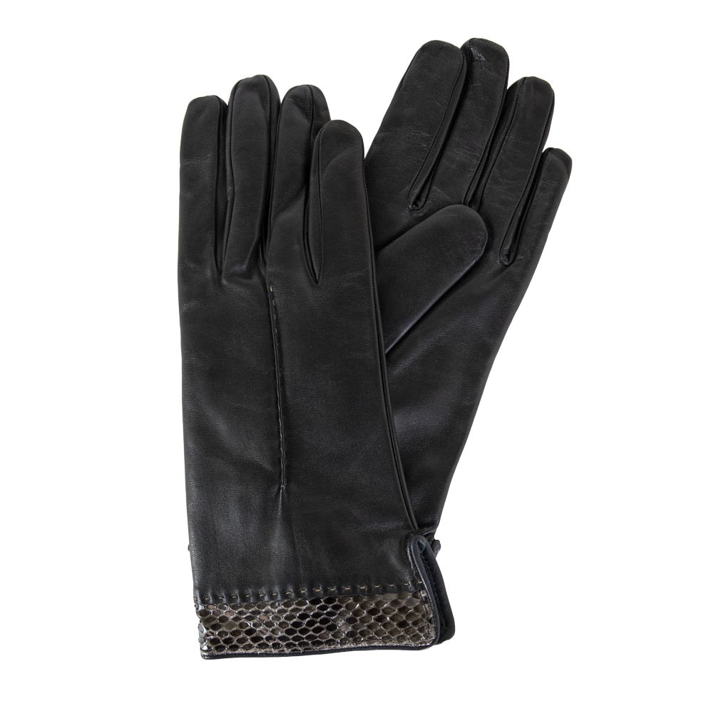 Sandro Temin Guanti Pelle Cashmere Nero 6.5