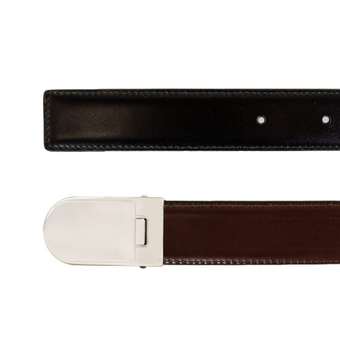 Reversible Belt in Leather Black/Brown