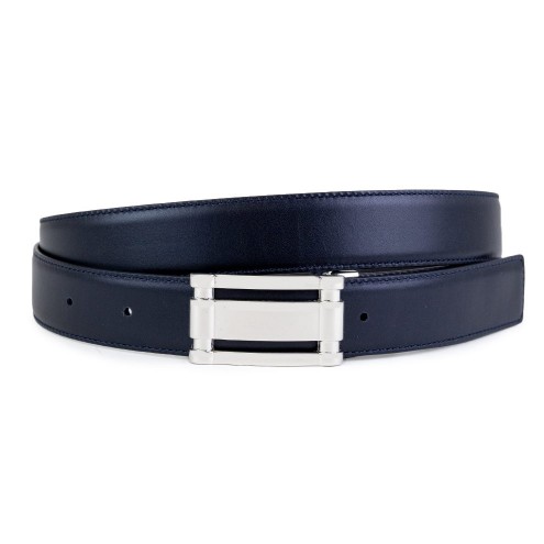 Cintura in pelle - Reversibile Blu/Nero