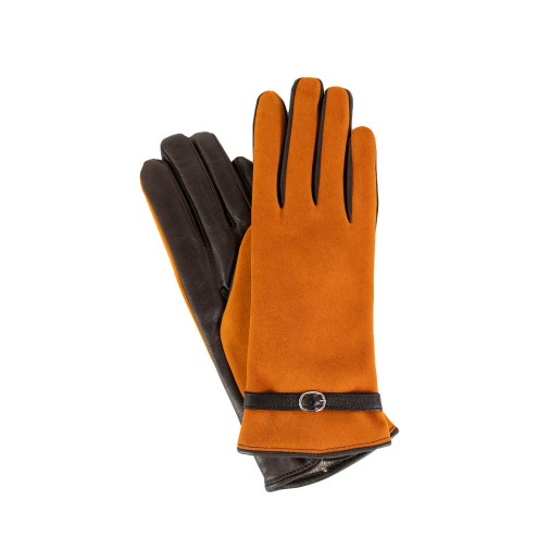 Стильные перчатки из кожи Оранжевый