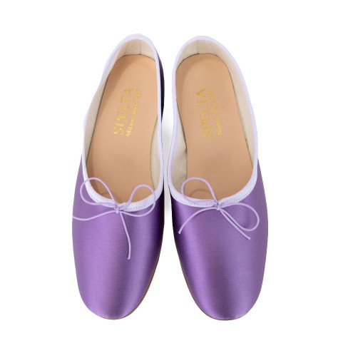 深口奶奶芭蕾鞋 - 淡紫色 绸子 浅紫色