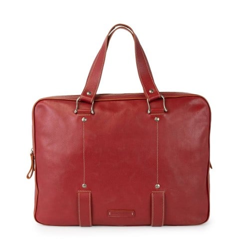 Laptop Leather Work Bag Red