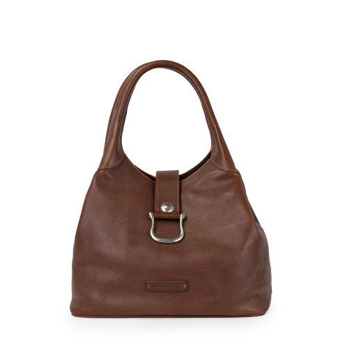 Top Handle Hobo Style Tote Bag Dark brown