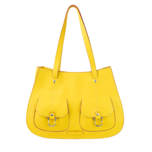 Saddle Shoulder Calfskin Bag Saffron