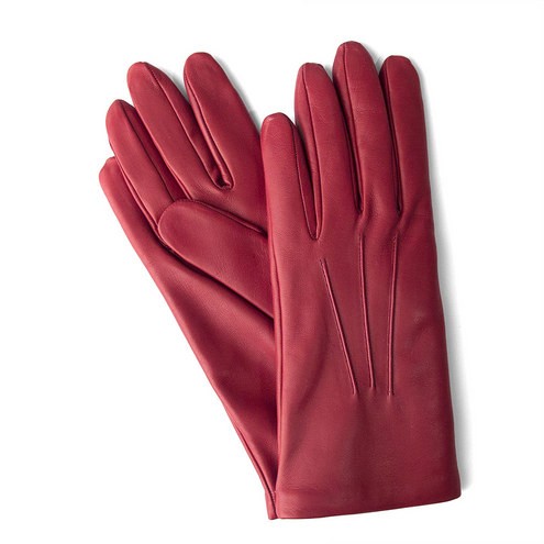 Зимние модные перчатки (шерстяная подкладка) бордовый
