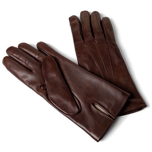 Зимние модные перчатки (шерстяная подкладка) темно коричневый