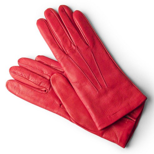 Зимние модные перчатки (шерстяная подкладка) красный