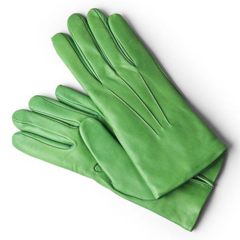 Зимние модные перчатки (шерстяная подкладка) зеленый