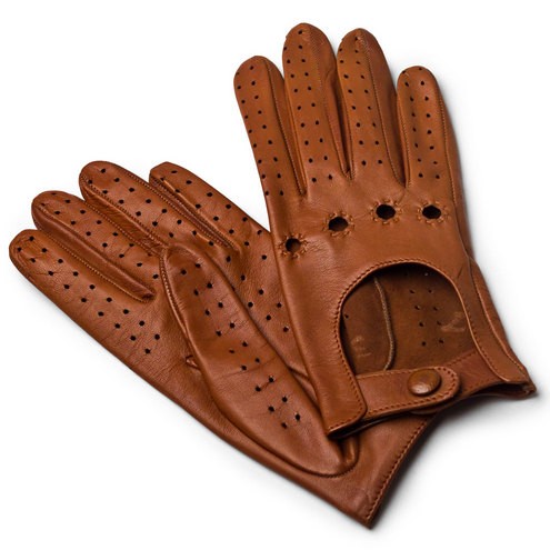 Women's Classic Driving Gloves in Leather Cognac