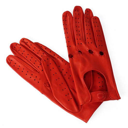 Women's Classic Driving Gloves in Leather Red