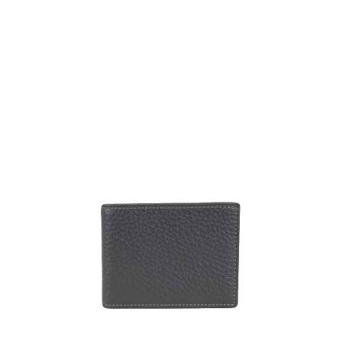 Slim Leather Wallet Grey
