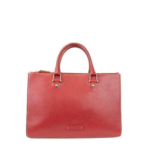Medium Briefcase Calfskin Bag Red