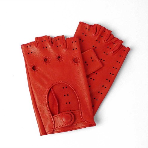 Красные байкерские перчатки красный