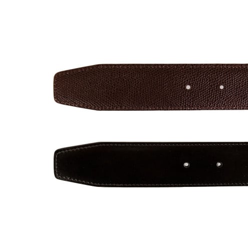 Reversible Leather Belt Embossed Dark Brown/Black