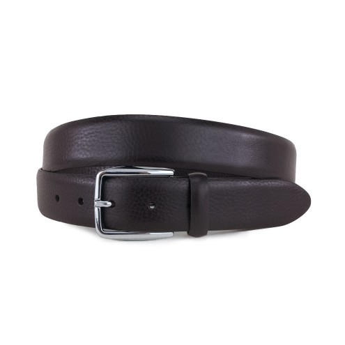 Elegant Italian Leather Belt Dark brown