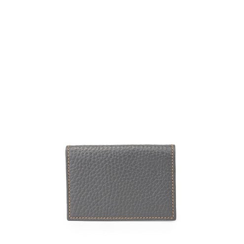 3 Pocket Leather Card Holder Grey