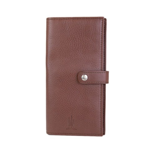 Vertical Wallet w/ Coin Pocket Dark brown