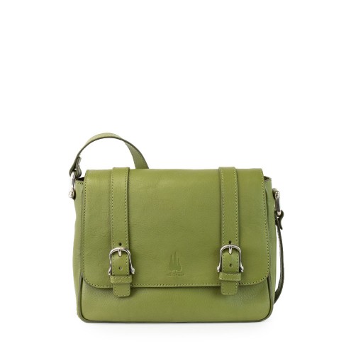 Мужская сумка кросс-боди из кожи оливковый зеленый