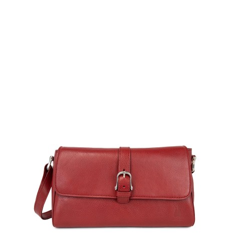 Женская сумка кросс-боди из кожи красный