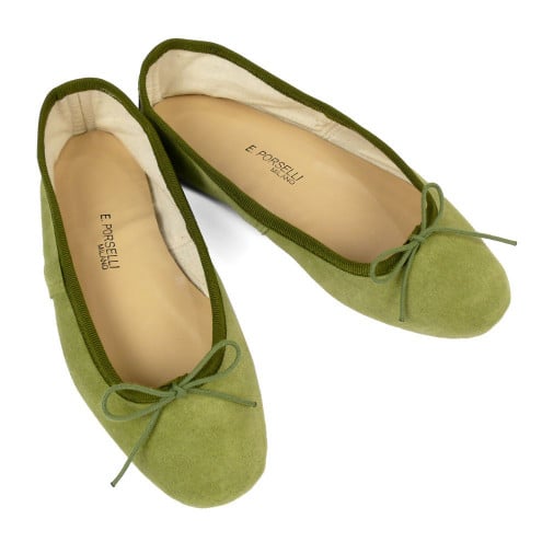 Ballet Flats Olive Green Suede