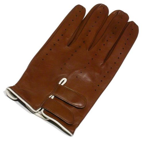 Men's Golf Glove for Left Hand in Leather Cognac
