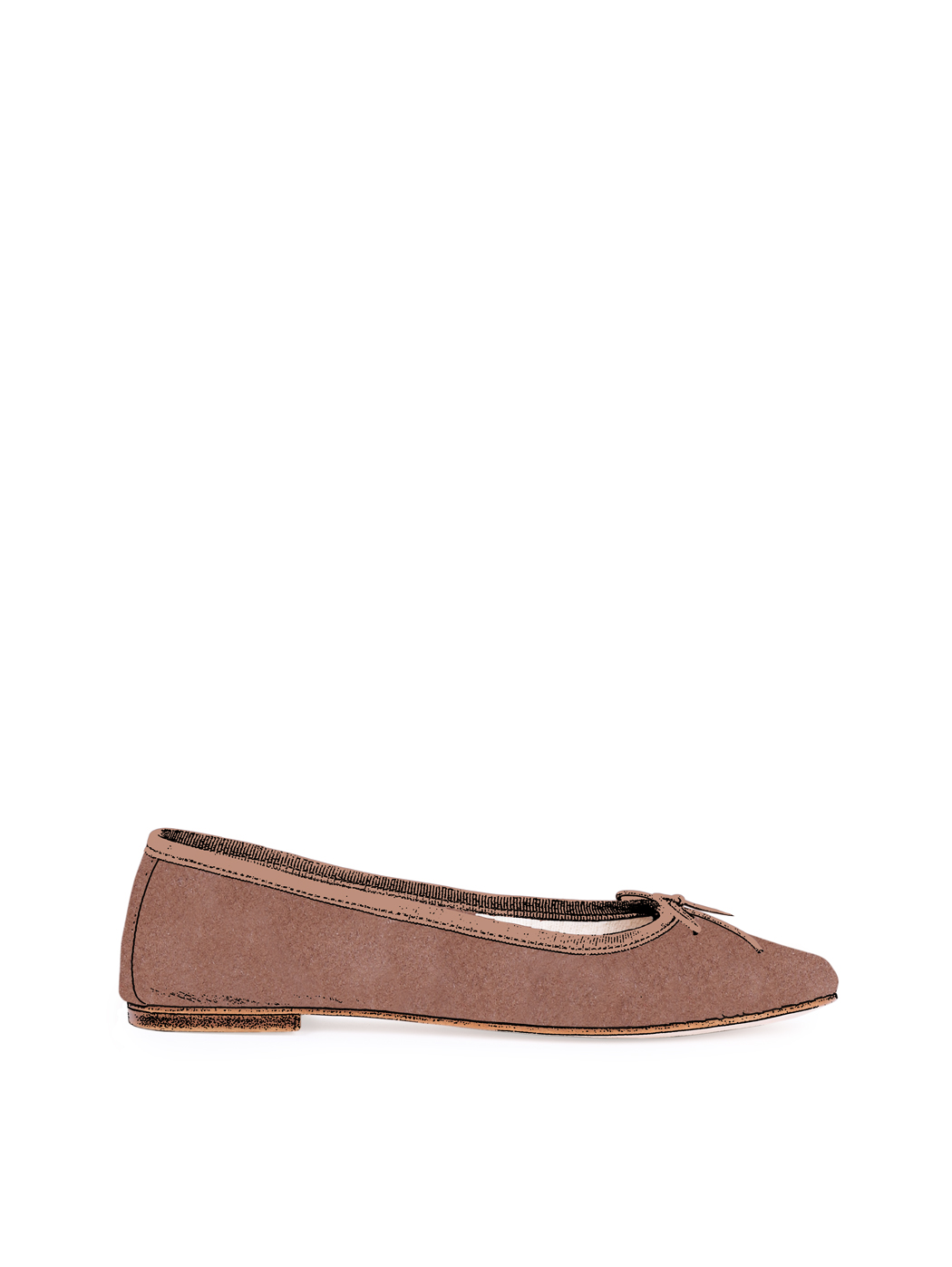 Ballet Flats Square-toe - Chocolate Suede 