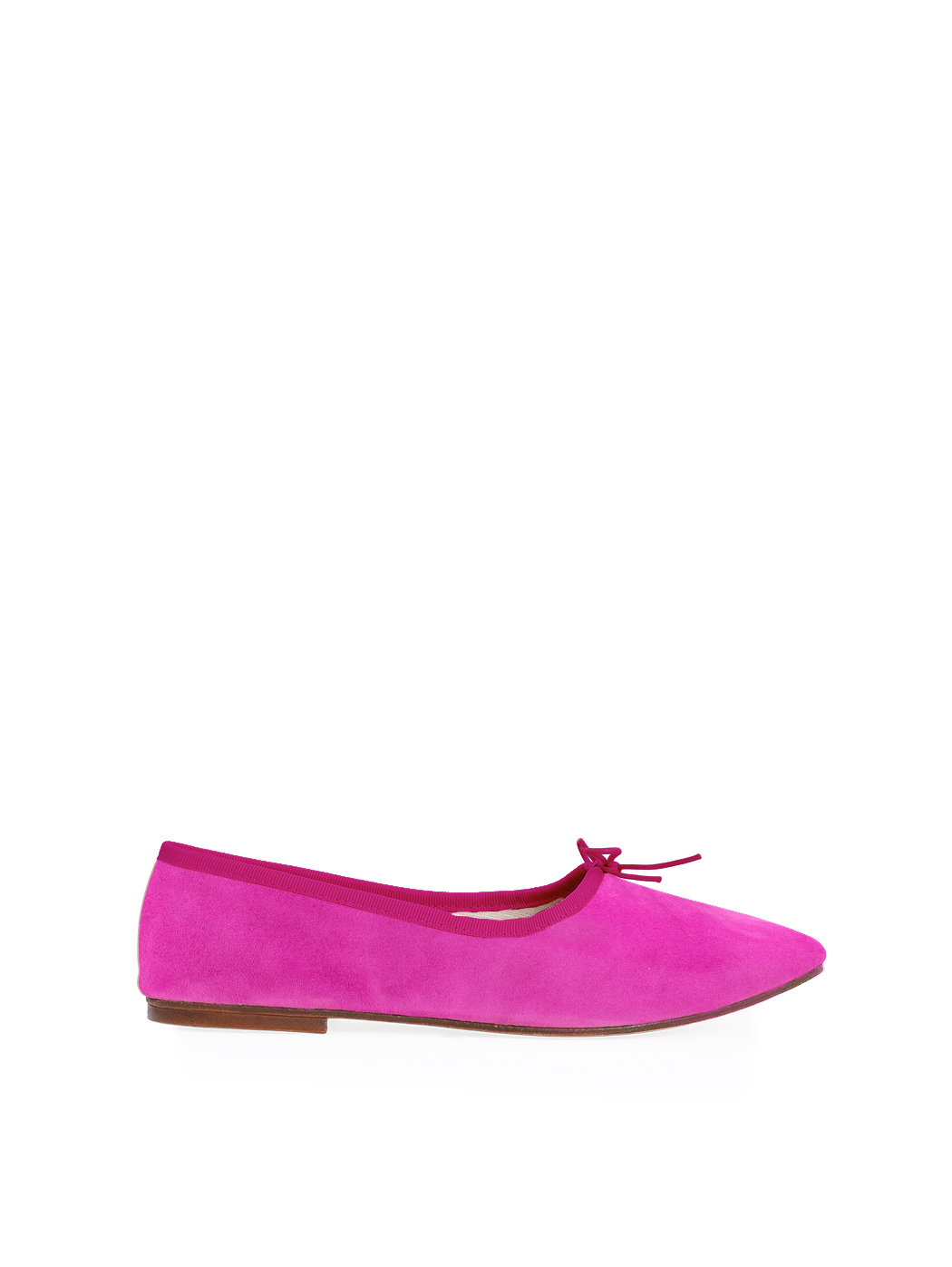 Ballet Flats High Vamp Slipper - Fuchsia Suede