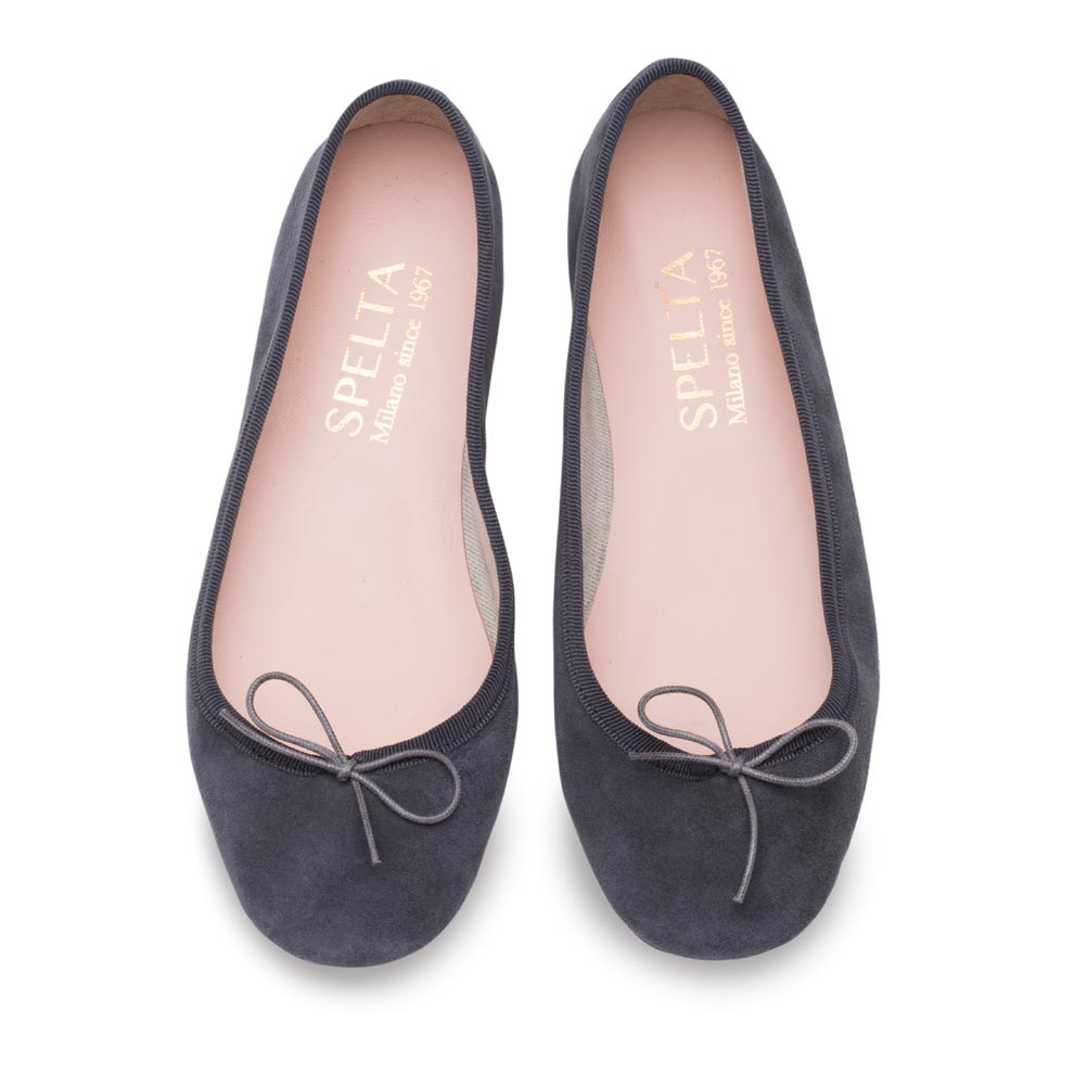 Ballet Flats Handmade - Dark Grey Suede 