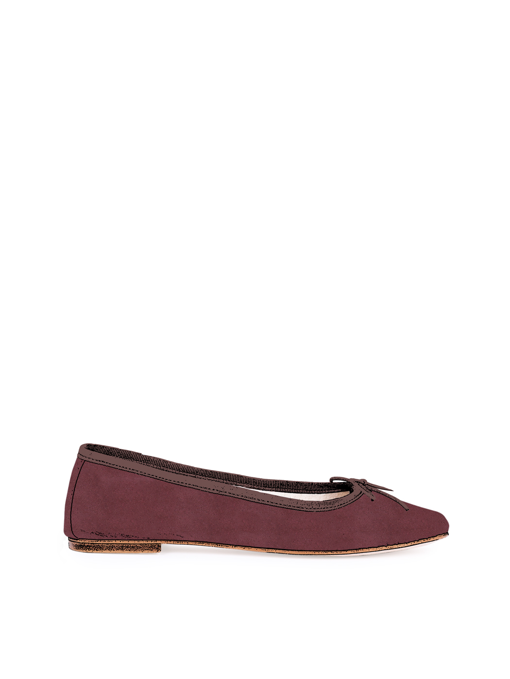 Ballet Flats Square-toe - Marsala Suede 