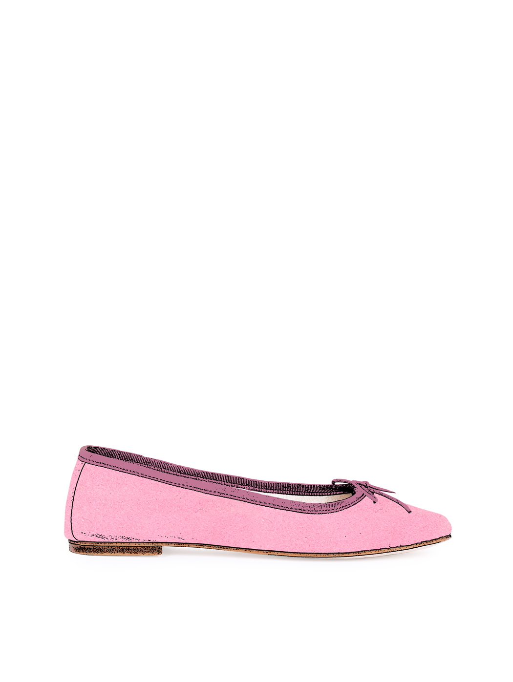 Ballet Flats Square-toe - Antique Rose Suede 