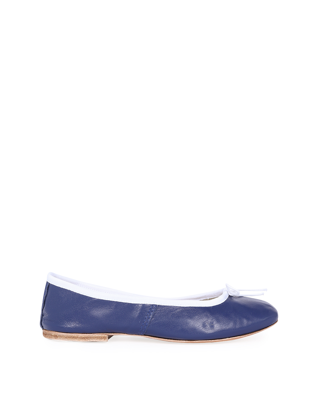 Ballet Flats Blue Navy White Trim