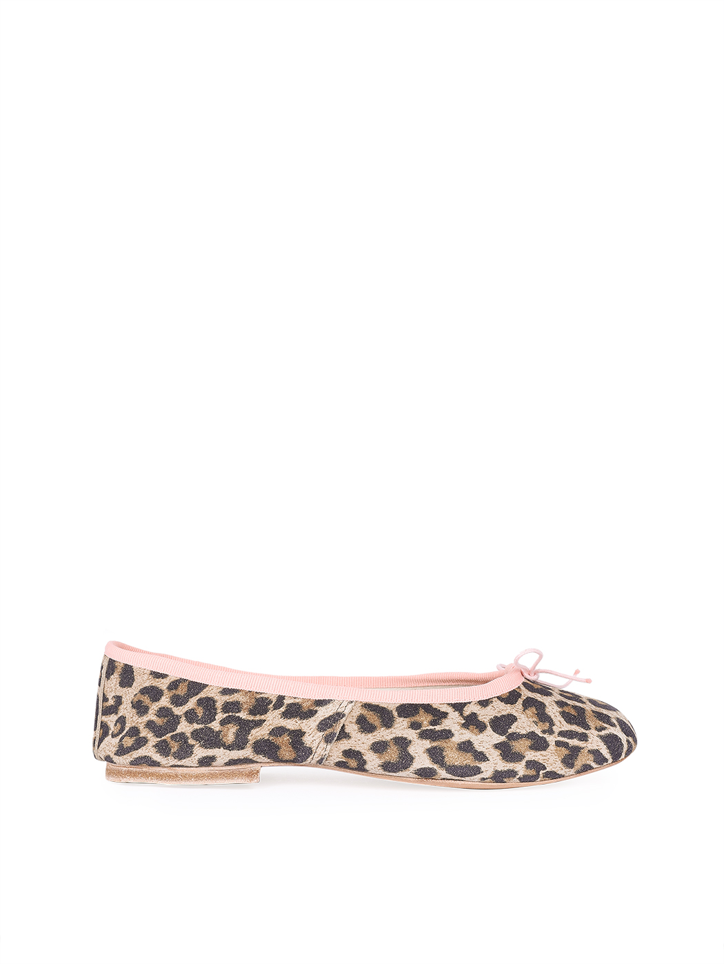 Ballet Flats Leopard Suede Pink Trim