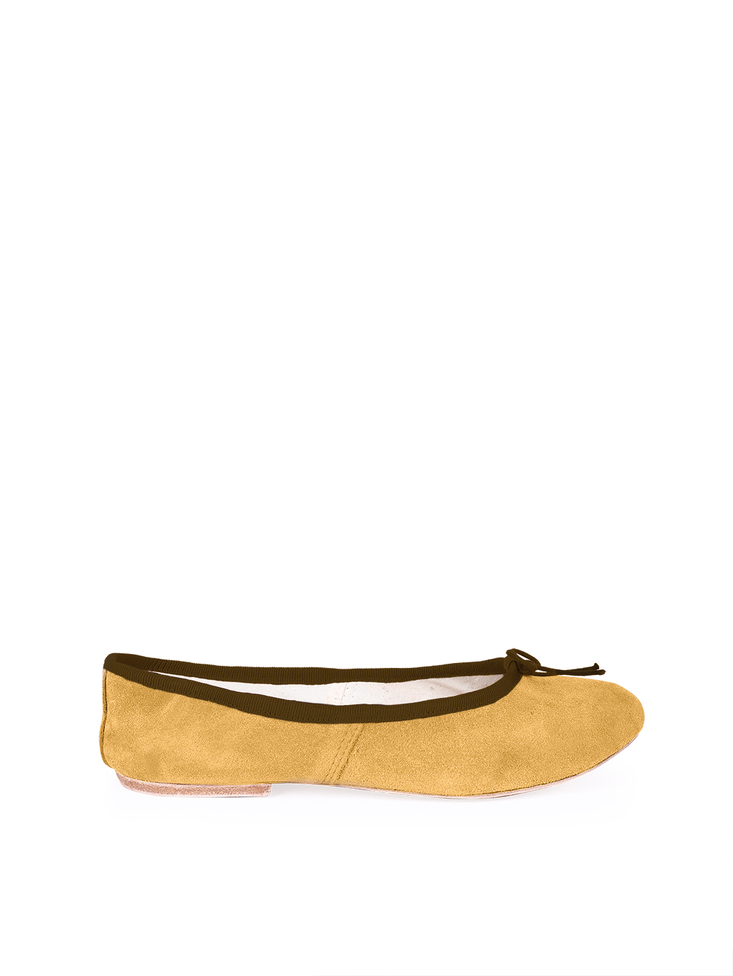 Ballerine DS Mostarda camoscio Filo Marrone Scuro