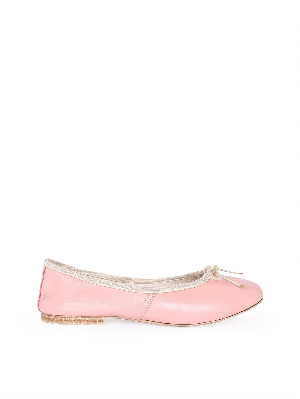 Ballet Flats Pink with Bone trim