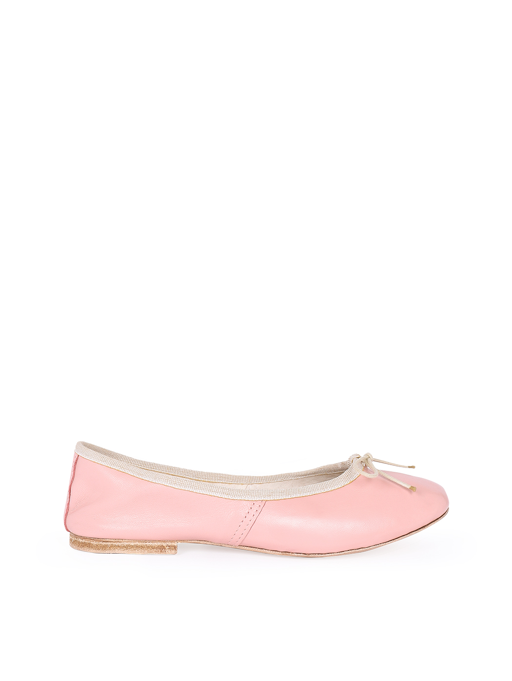 Ballet Flats Pink with Bone trim