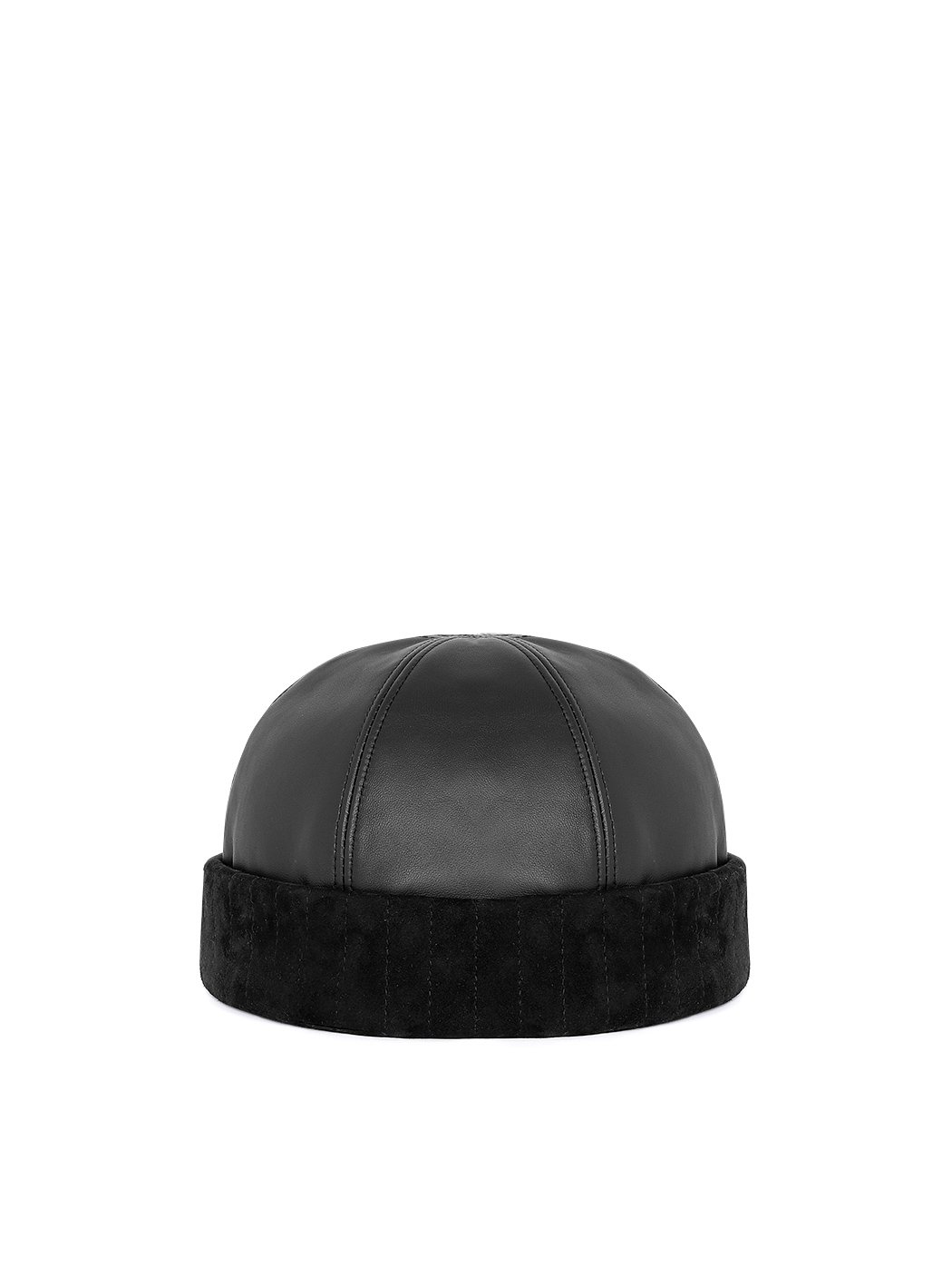 Men Docker Leather Hat Black