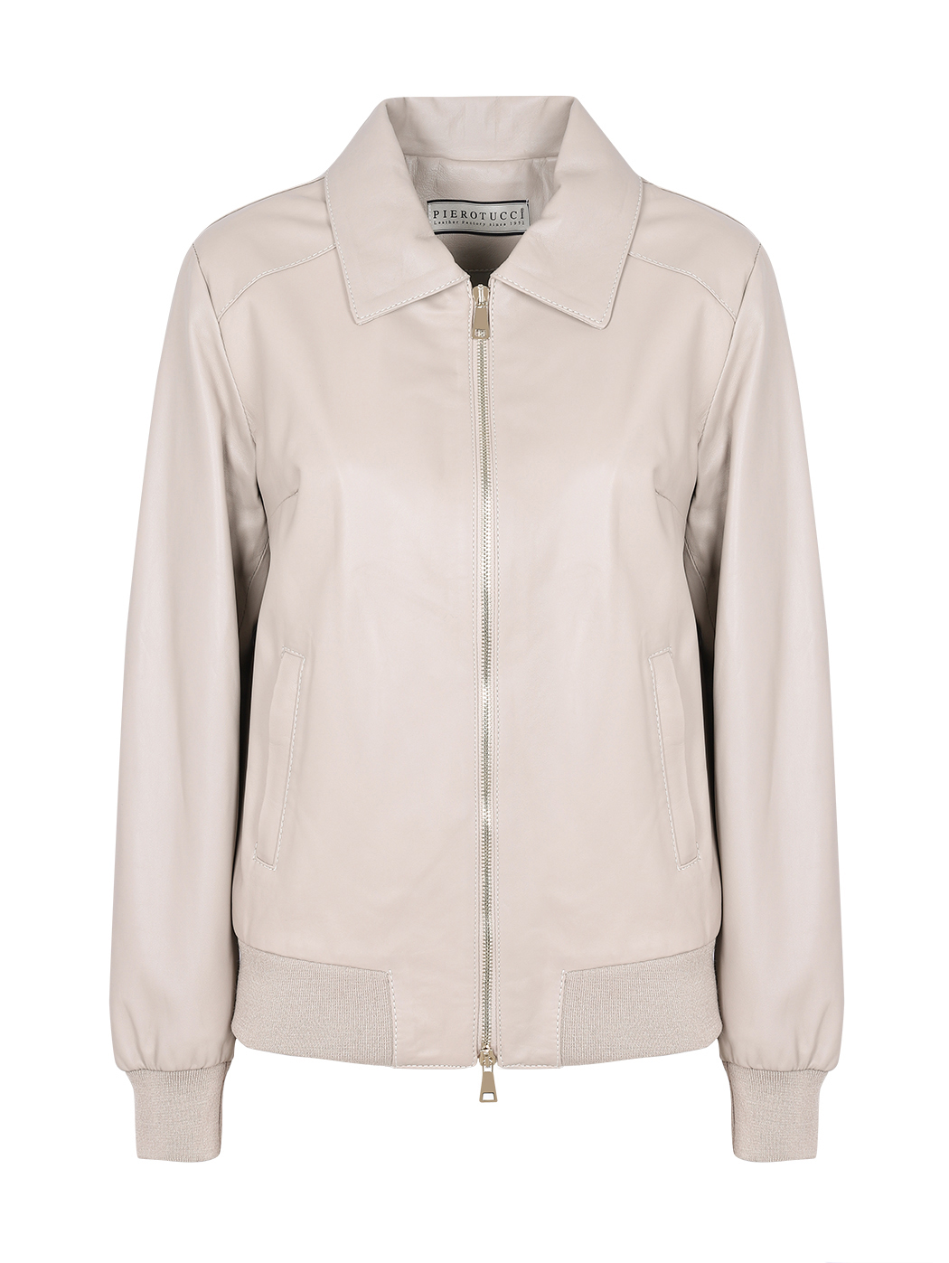 Bomber in pelle da donna - Taupe