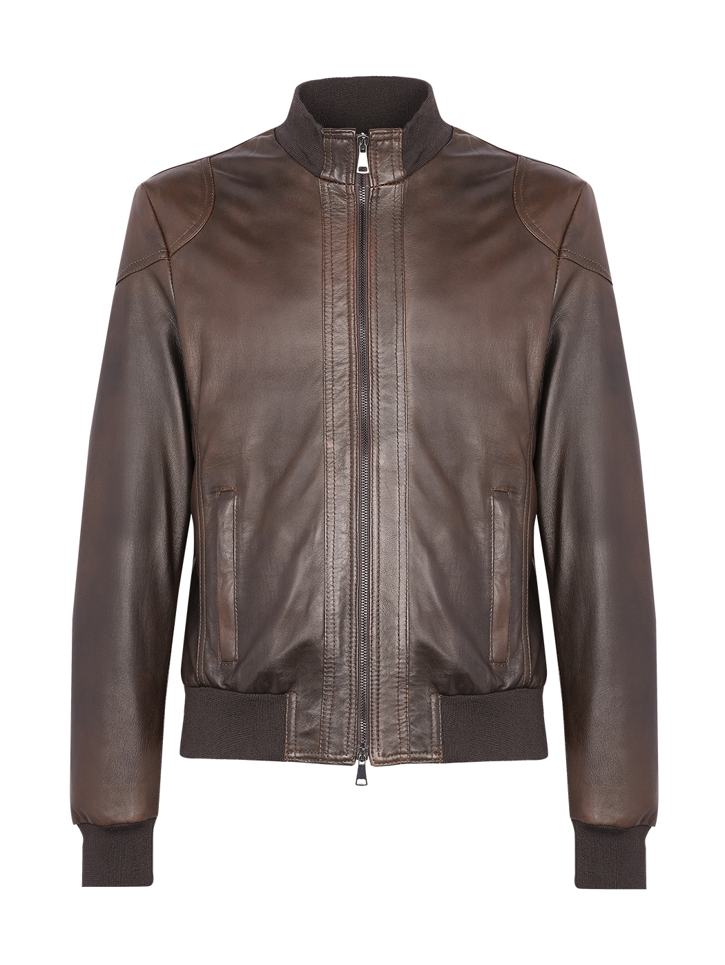 Bomber in pelle marrone