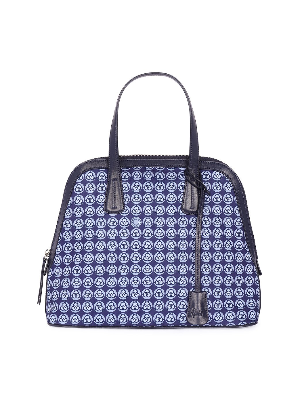 Женская сумка с короткими ручками темно-синего цвета