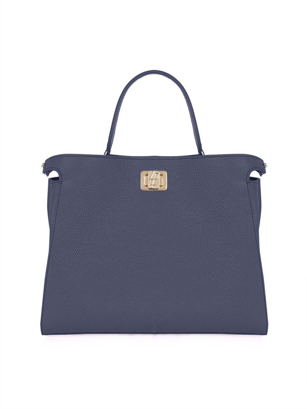 Top Handle Turnlock Handbag Rita Navy Blue