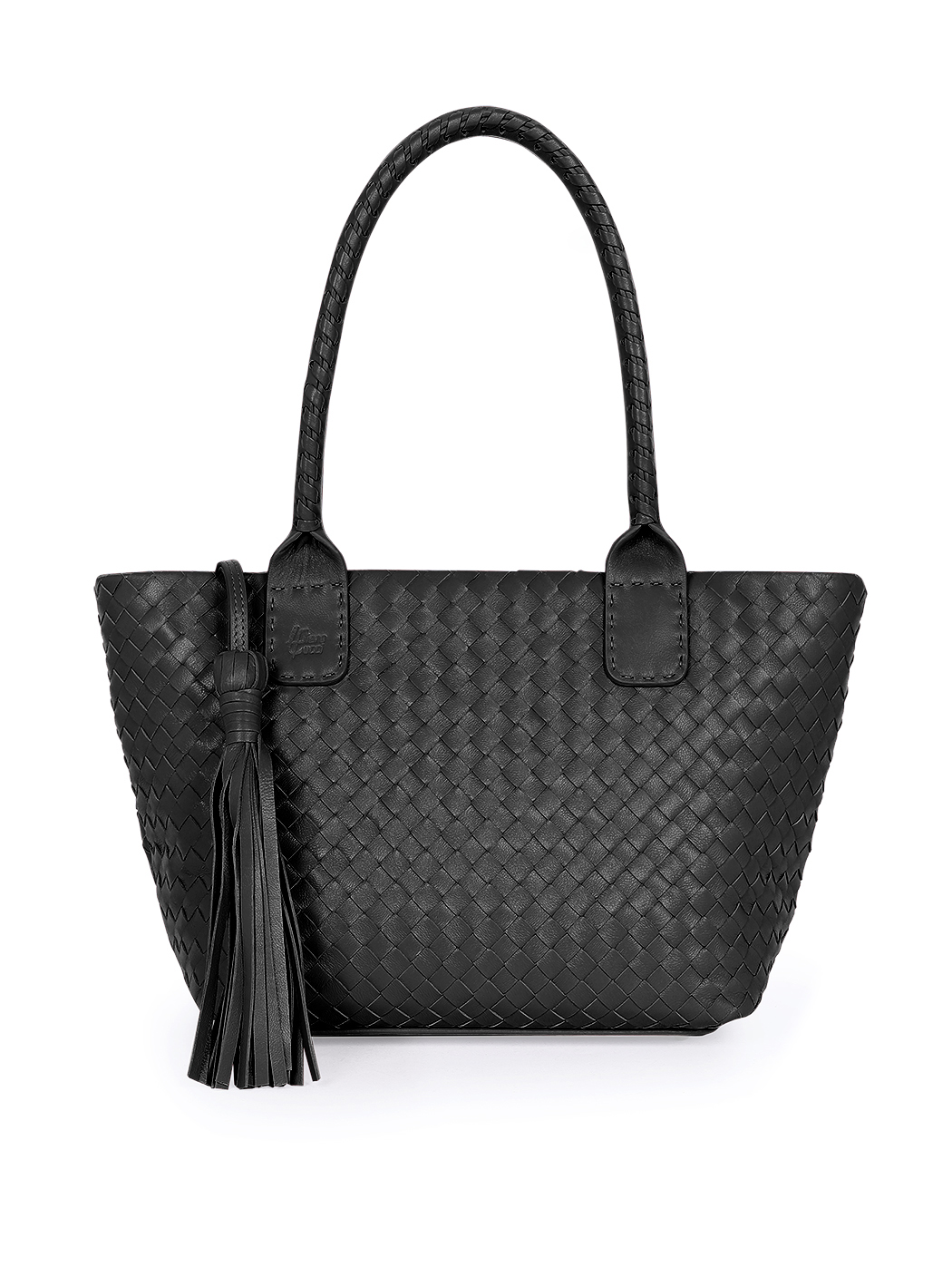 Borsa a spalla intrecciata nera