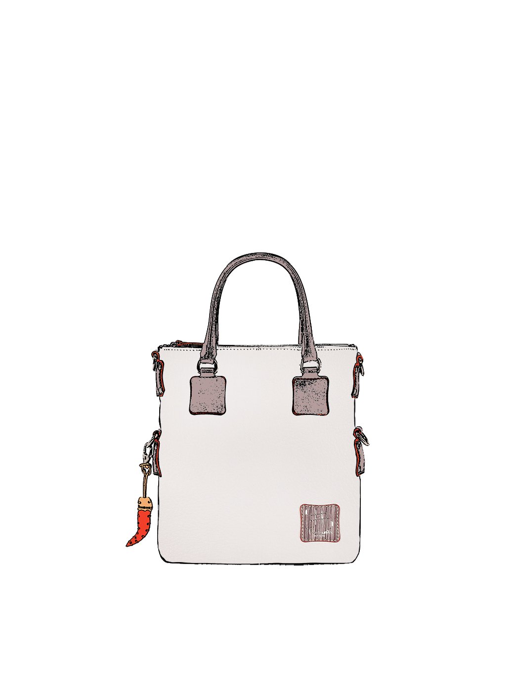 Small Handbag - Leather Tote Bag in White