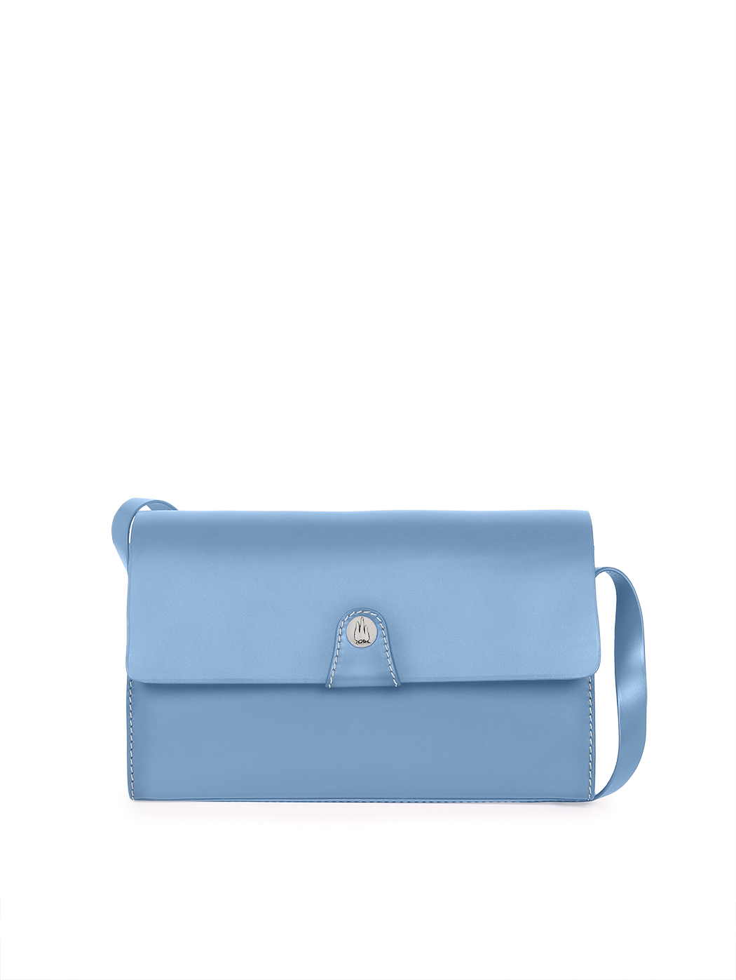 Baguette Flap Over Shoulder Bag Sky Blue