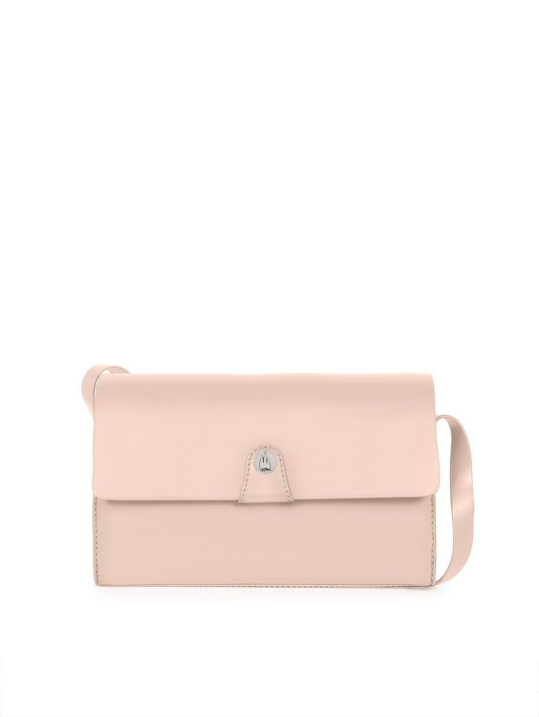 Baguette Flap Over Shoulder Bag Blush Pink