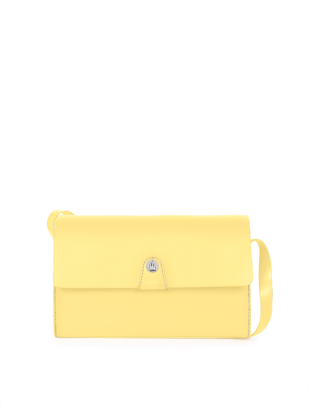 Baguette Flap Over Shoulder Bag Lemon Yellow