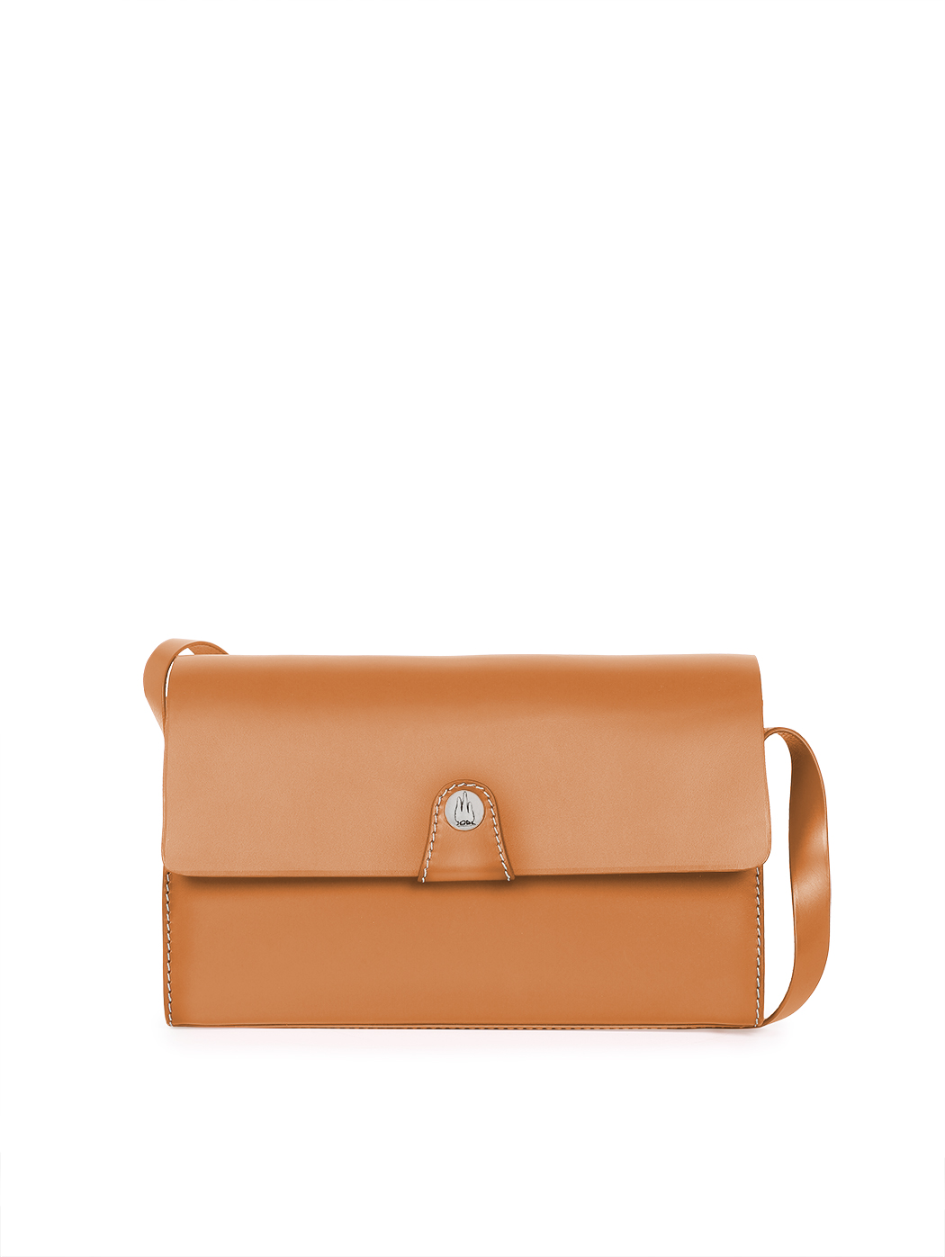 Baguette Flap Over Shoulder Bag Tobacco Brown