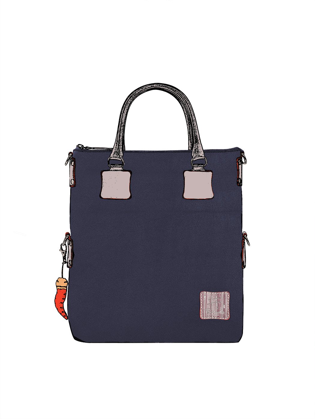 Women's Italian Leather Tote Bag - Blue