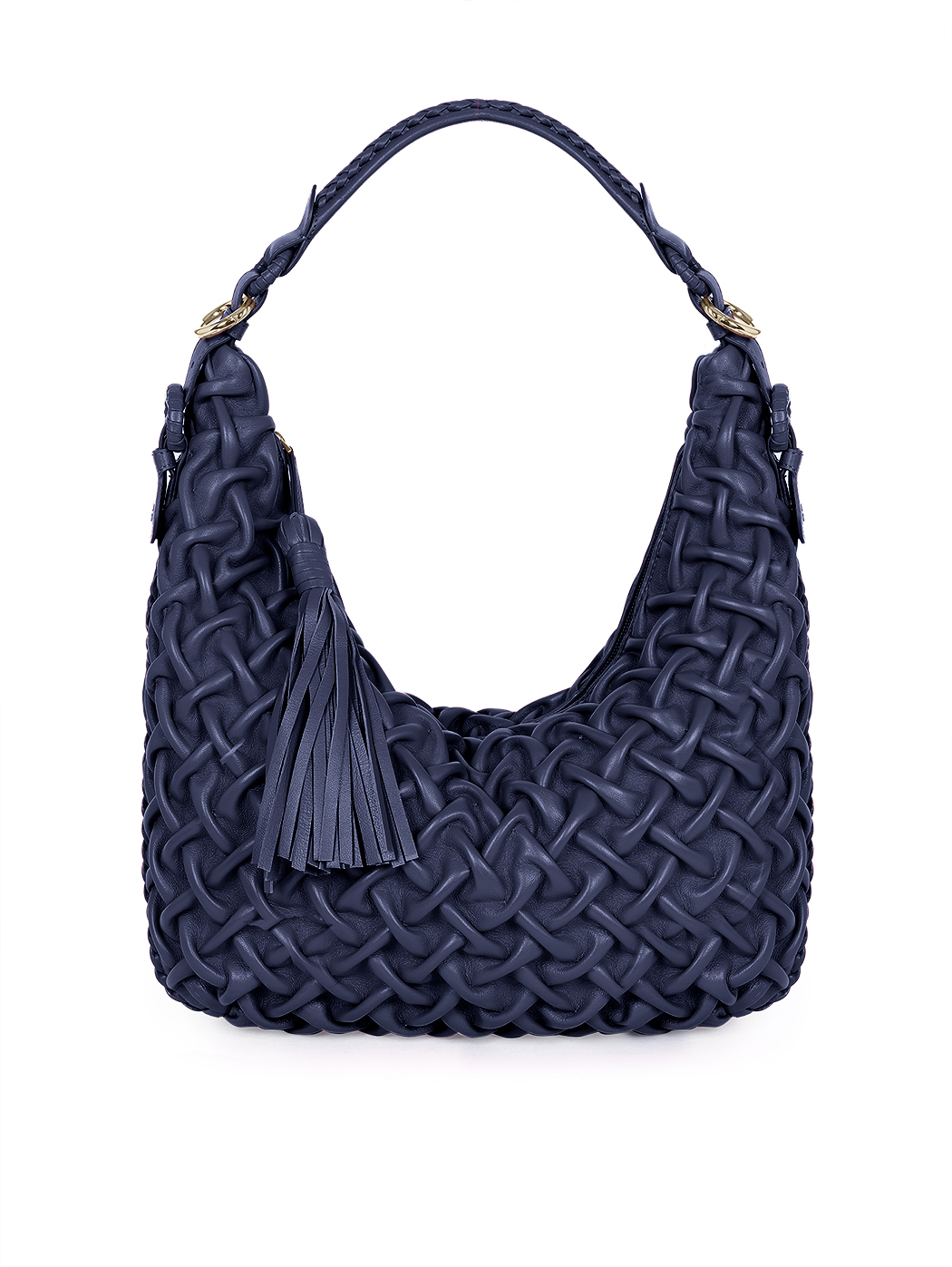 Hobo Shoulder Convertible Crossbody Quilted Weave Blue