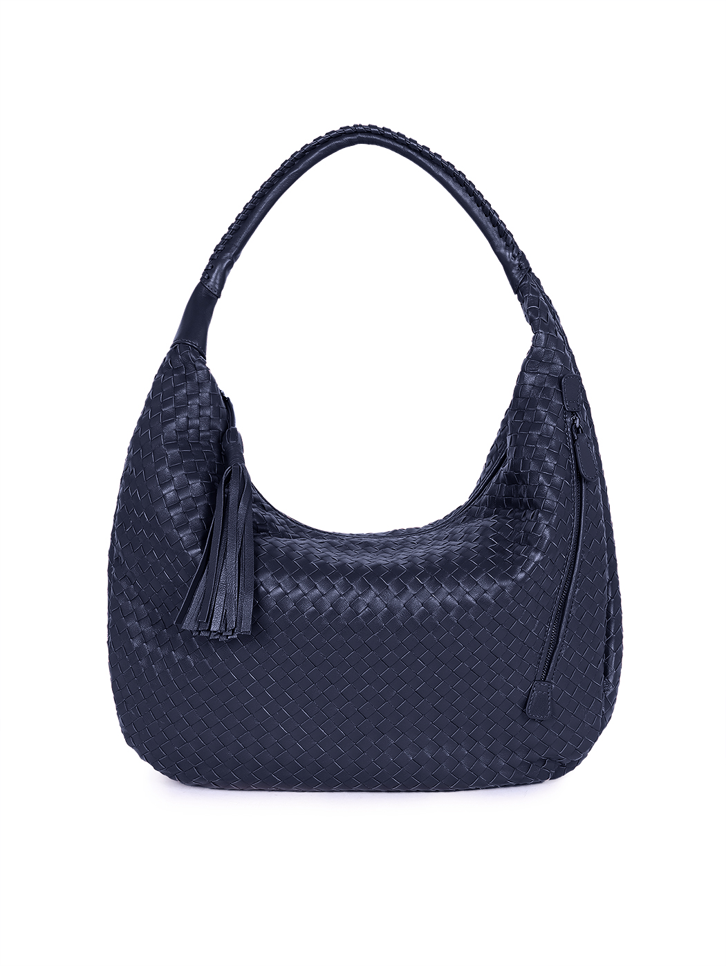 Плетеная сумка хобо коллекции Intrecci синего цвета